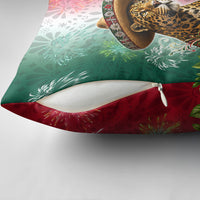 Viva Mexico Independence Day Pillow Cover Sombrero Jaguar Mayan Pyramid Fireworks