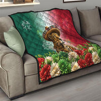Viva Mexico Independence Day Quilt Sombrero Jaguar Mayan Pyramid Fireworks