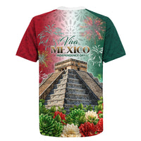 Viva Mexico Independence Day Rugby Jersey Sombrero Jaguar Mayan Pyramid Fireworks