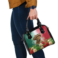 Viva Mexico Independence Day Shoulder Handbag Sombrero Jaguar Mayan Pyramid Fireworks