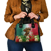 Viva Mexico Independence Day Shoulder Handbag Sombrero Jaguar Mayan Pyramid Fireworks