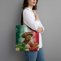 Viva Mexico Independence Day Tote Bag Sombrero Jaguar Mayan Pyramid Fireworks