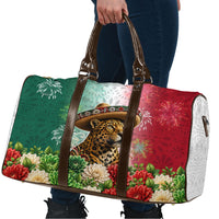 Viva Mexico Independence Day Travel Bag Sombrero Jaguar Mayan Pyramid Fireworks