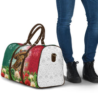 Viva Mexico Independence Day Travel Bag Sombrero Jaguar Mayan Pyramid Fireworks