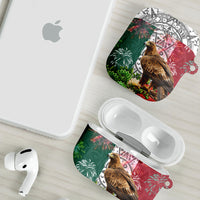 Viva Mexico Independence Day AirPods Case Golden Eagle Angel Aztec Pattern