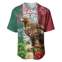 Viva Mexico Independence Day Baseball Jersey Golden Eagle Angel Aztec Pattern