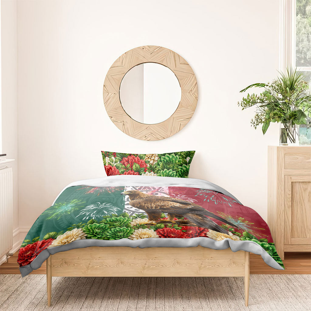 Viva Mexico Independence Day Bedding Set Golden Eagle Angel Aztec Pattern