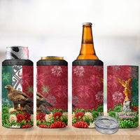 Viva Mexico Independence Day 4 in 1 Can Cooler Tumbler Golden Eagle Angel Aztec Pattern