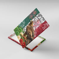 Viva Mexico Independence Day Canvas Wall Art Golden Eagle Angel Aztec Pattern