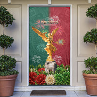 Viva Mexico Independence Day Door Cover Golden Eagle Angel Aztec Pattern