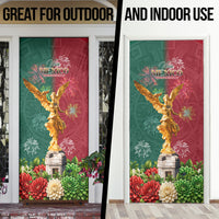 Viva Mexico Independence Day Door Cover Golden Eagle Angel Aztec Pattern