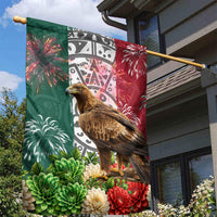 Viva Mexico Independence Day Garden Flag Golden Eagle Angel Aztec Pattern