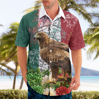 Viva Mexico Independence Day Hawaiian Shirt Golden Eagle Angel Aztec Pattern