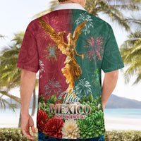 Viva Mexico Independence Day Hawaiian Shirt Golden Eagle Angel Aztec Pattern