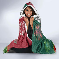 Viva Mexico Independence Day Hooded Blanket Golden Eagle Angel Aztec Pattern