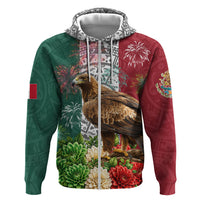 Viva Mexico Independence Day Hoodie Golden Eagle Angel Aztec Pattern