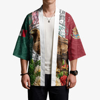 Viva Mexico Independence Day Kimono Golden Eagle Angel Aztec Pattern