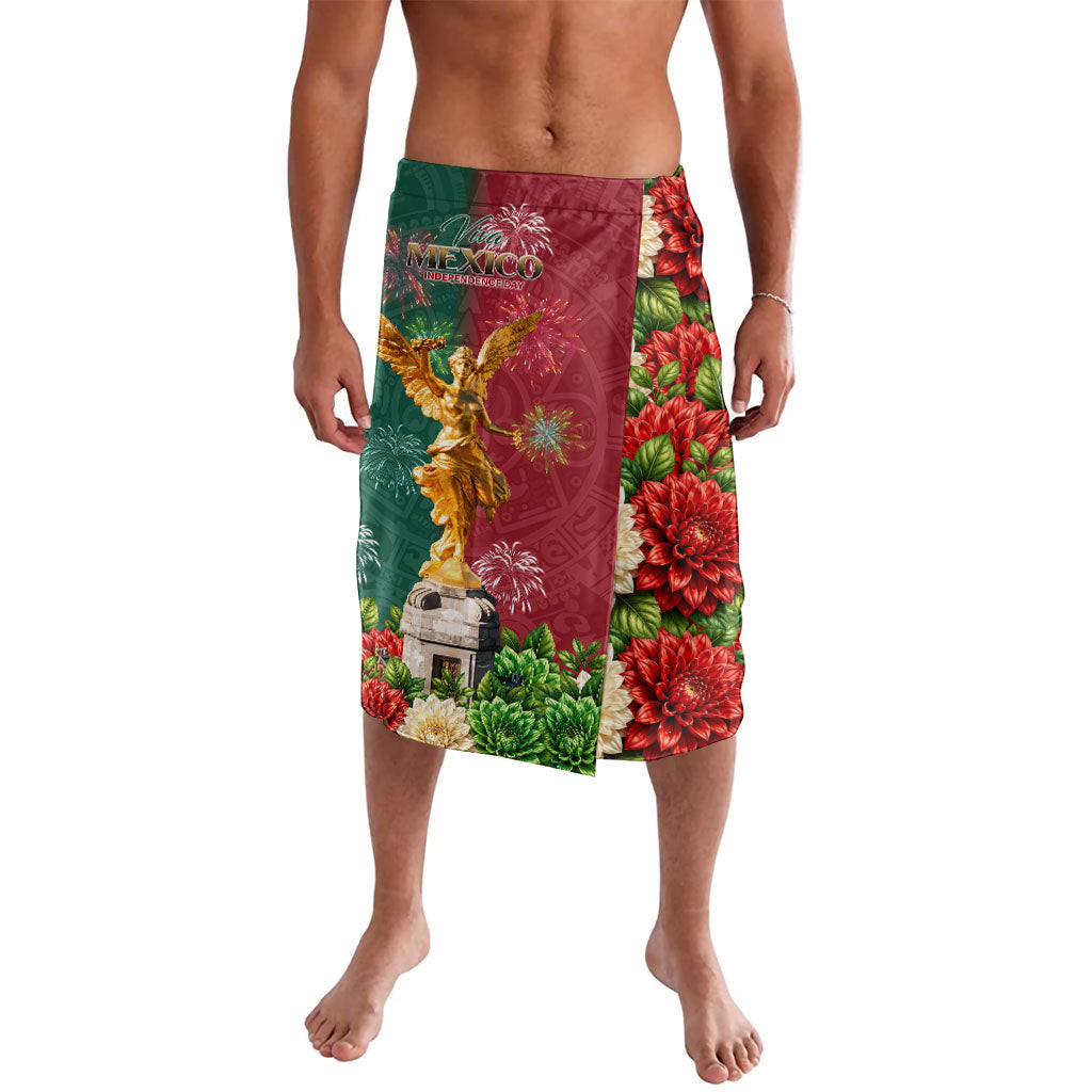 Viva Mexico Independence Day Lavalava Golden Eagle Angel Aztec Pattern