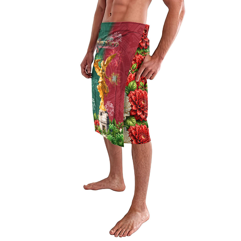 Viva Mexico Independence Day Lavalava Golden Eagle Angel Aztec Pattern