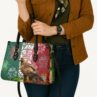 Viva Mexico Independence Day Leather Bag Golden Eagle Angel Aztec Pattern
