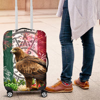 Viva Mexico Independence Day Luggage Cover Golden Eagle Angel Aztec Pattern