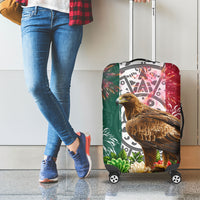 Viva Mexico Independence Day Luggage Cover Golden Eagle Angel Aztec Pattern