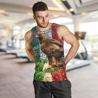 Viva Mexico Independence Day Men Tank Top Golden Eagle Angel Aztec Pattern