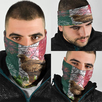 Viva Mexico Independence Day Neck Gaiter Golden Eagle Angel Aztec Pattern