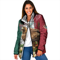 Viva Mexico Independence Day Padded Jacket Golden Eagle Angel Aztec Pattern