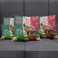 Viva Mexico Independence Day Pillow Cover Golden Eagle Angel Aztec Pattern
