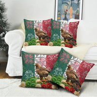 Viva Mexico Independence Day Pillow Cover Golden Eagle Angel Aztec Pattern