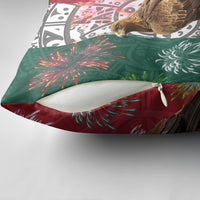 Viva Mexico Independence Day Pillow Cover Golden Eagle Angel Aztec Pattern