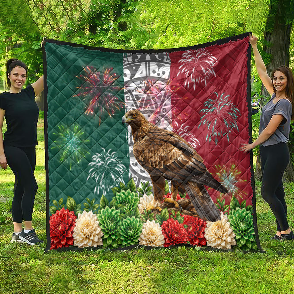 Viva Mexico Independence Day Quilt Golden Eagle Angel Aztec Pattern