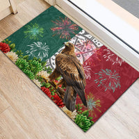 Viva Mexico Independence Day Rubber Doormat Golden Eagle Angel Aztec Pattern