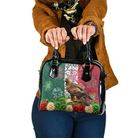 Viva Mexico Independence Day Shoulder Handbag Golden Eagle Angel Aztec Pattern