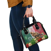 Viva Mexico Independence Day Shoulder Handbag Golden Eagle Angel Aztec Pattern