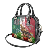 Viva Mexico Independence Day Shoulder Handbag Golden Eagle Angel Aztec Pattern