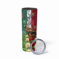 Viva Mexico Independence Day Skinny Tumbler Golden Eagle Angel Aztec Pattern