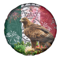 Viva Mexico Independence Day Spare Tire Cover Golden Eagle Angel Aztec Pattern