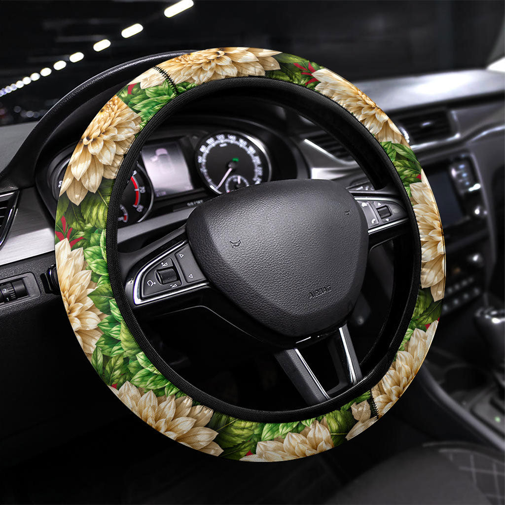 Viva Mexico Independence Day Steering Wheel Cover Golden Eagle Angel Aztec Pattern
