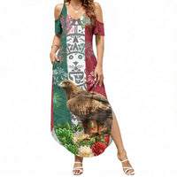 Viva Mexico Independence Day Summer Maxi Dress Golden Eagle Angel Aztec Pattern