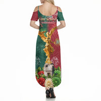 Viva Mexico Independence Day Summer Maxi Dress Golden Eagle Angel Aztec Pattern