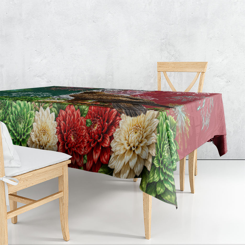 Viva Mexico Independence Day Tablecloth Golden Eagle Angel Aztec Pattern
