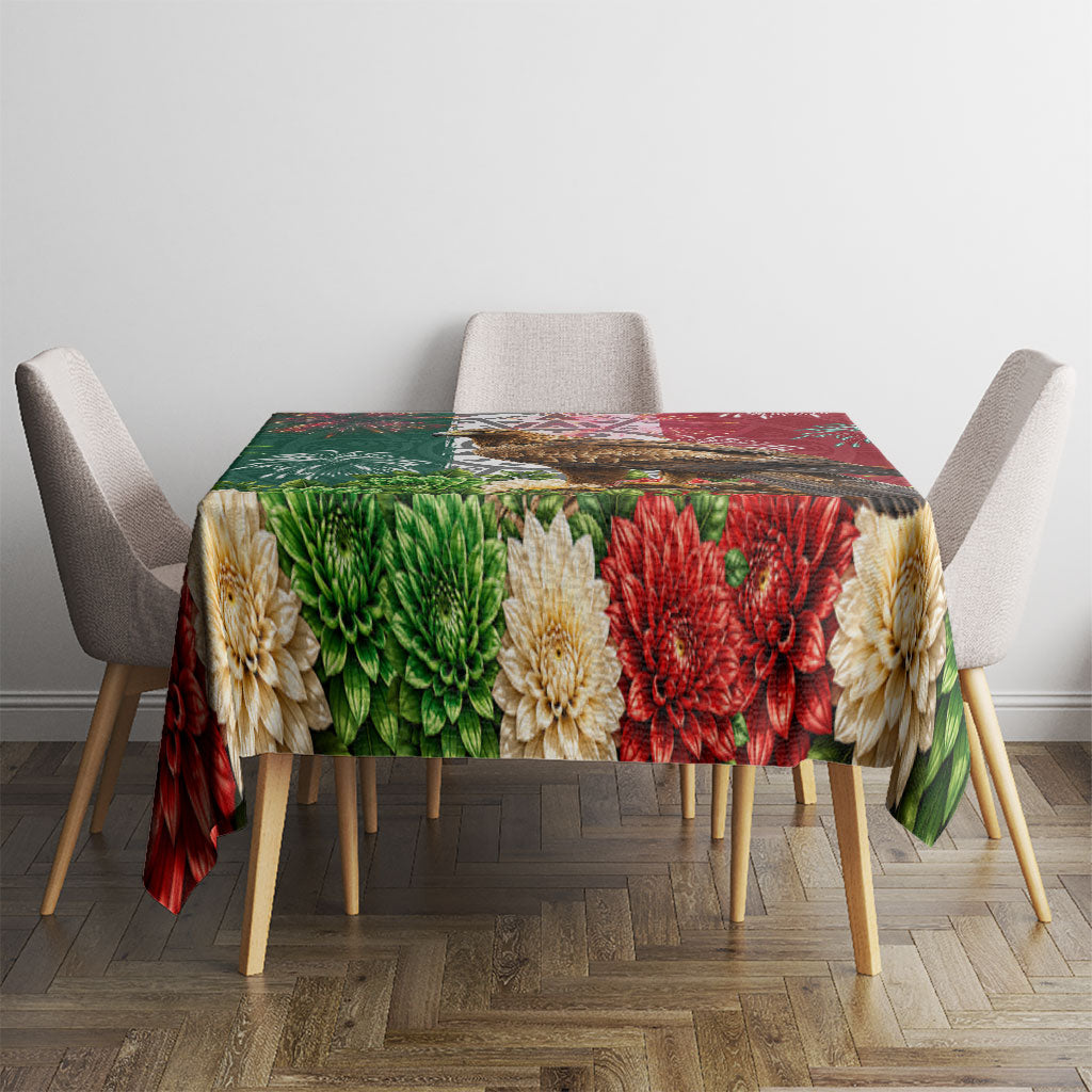 Viva Mexico Independence Day Tablecloth Golden Eagle Angel Aztec Pattern