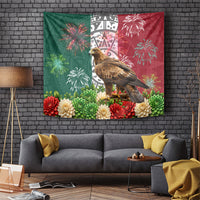 Viva Mexico Independence Day Tapestry Golden Eagle Angel Aztec Pattern