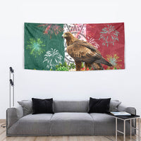 Viva Mexico Independence Day Tapestry Golden Eagle Angel Aztec Pattern