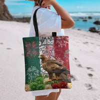 Viva Mexico Independence Day Tote Bag Golden Eagle Angel Aztec Pattern