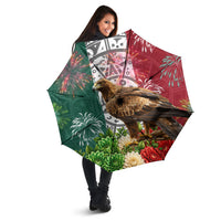 Viva Mexico Independence Day Umbrella Golden Eagle Angel Aztec Pattern