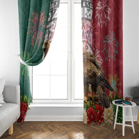 Viva Mexico Independence Day Window Curtain Golden Eagle Angel Aztec Pattern