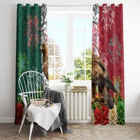Viva Mexico Independence Day Window Curtain Golden Eagle Angel Aztec Pattern